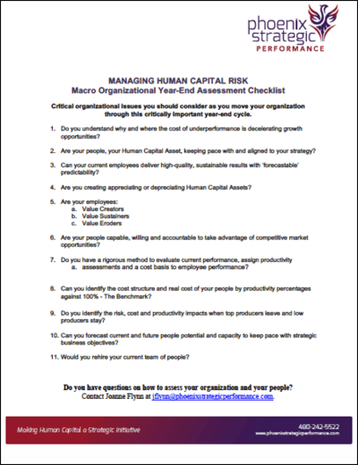 Managing Human Capital Risk Checklist Human Capital Risk Checklist